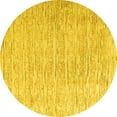 thumbnail image 1 of Ahgly Company Machine Washable Indoor Round Solid Yellow Modern Area Rugs, 8' Round, 1 of 4