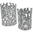 thumbnail image 3 of Pemberly Row Set of 2 Decorative Handmade Aluminum Modern Candle Holder, 3 of 5