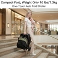 thumbnail image 6 of Gravity Folding Baby Stroller - Portable Toddler Stroller w/Adjustable Backrest & Canopy, Lightweight and UV Protected Travel Stroller, One-Hand Automatic Folding - Green, 6 of 10