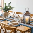 thumbnail image 6 of Blue Brown Round 15 Inch Placemats Set of 8, Farmhouse Wood Grain Vintage Vertical Striped HeatResistant Non Slip Place Mats for Dining Table, Wipeable Braided Kitchen Table Mats for Housewarming, 6 of 9