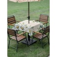 thumbnail image 4 of Outdoor Tablecloth with Umbrella Hole for Patio/Picnic/Party/Camping, Daisy Eucalyptus Leaves Waterproof Table Cloth Square Cover Washable, Rustic Weeping Botanical Linen (60"x 60"), 4 of 8