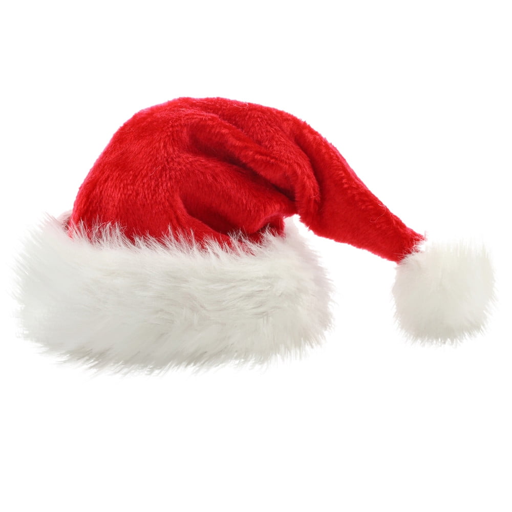 Christmas Cap Thick Ultra Soft Plush Santa Claus Holiday Fancy Dress Hat CA