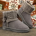 thumbnail image 4 of BXJX Womens Mid-Calf Boots, Warm Fleece-Lined Non Slip Slip On Snow Boots Gray Size 7, 4 of 6