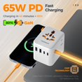 thumbnail image 3 of Adaptador de viaje TESSAN GaN de 65 W con 2 salidas AC y 5 puertos USB, 3 of 7