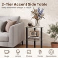 thumbnail image 5 of Giantex Round End Table, Small Accent Sofa Side Table w/Clear Tempered Glass Top, Black, 5 of 8