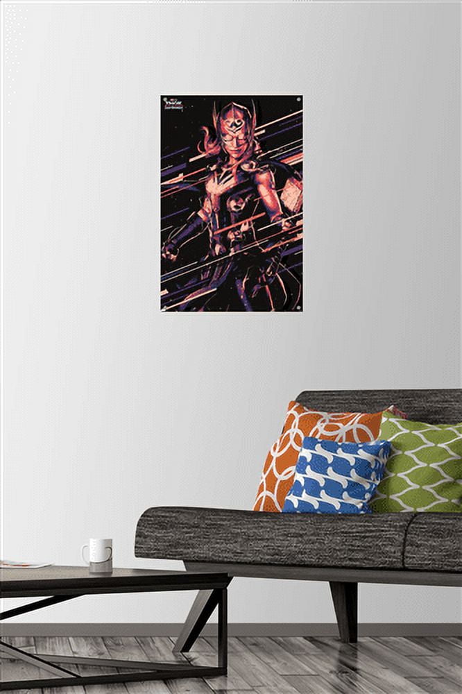 Marvel Thor: Love and Thunder - Mighty Thor Wall Poster with Push Pins, 14.725" x 22.375"
