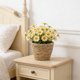 thumbnail image 5 of Maceta de mimbre tipo cesta | Contenedor para arreglos florales de imitación | Soporte decorativo para plantas para la decoración del hogar, jardín e interiores, 5 of 6
