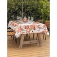 thumbnail image 4 of 60x120 Inch Outdoor Tablecloth with Umbrella Hole Zipper Rectangle Burnt Orange Botanical Rectangular Tablecloths Outside Waterproof Vintage Nature Flower Patio Table Cloth Cover for Picnic Party, 4 of 8