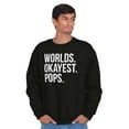 thumbnail image 3 of Worlds Okayest Pops Grandfather Men's Big & Tall Crewneck Sweatshirt Brisco Brands 2X, 3 of 5