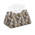 thumbnail image 2 of Lsque Cartoon Bear Printed Long Tissue Box Cover Holder, Facial Paper Organizer Dispenser,Triangle with Bottom Belt, PVC Leather Decorative Organizer, 2 of 9