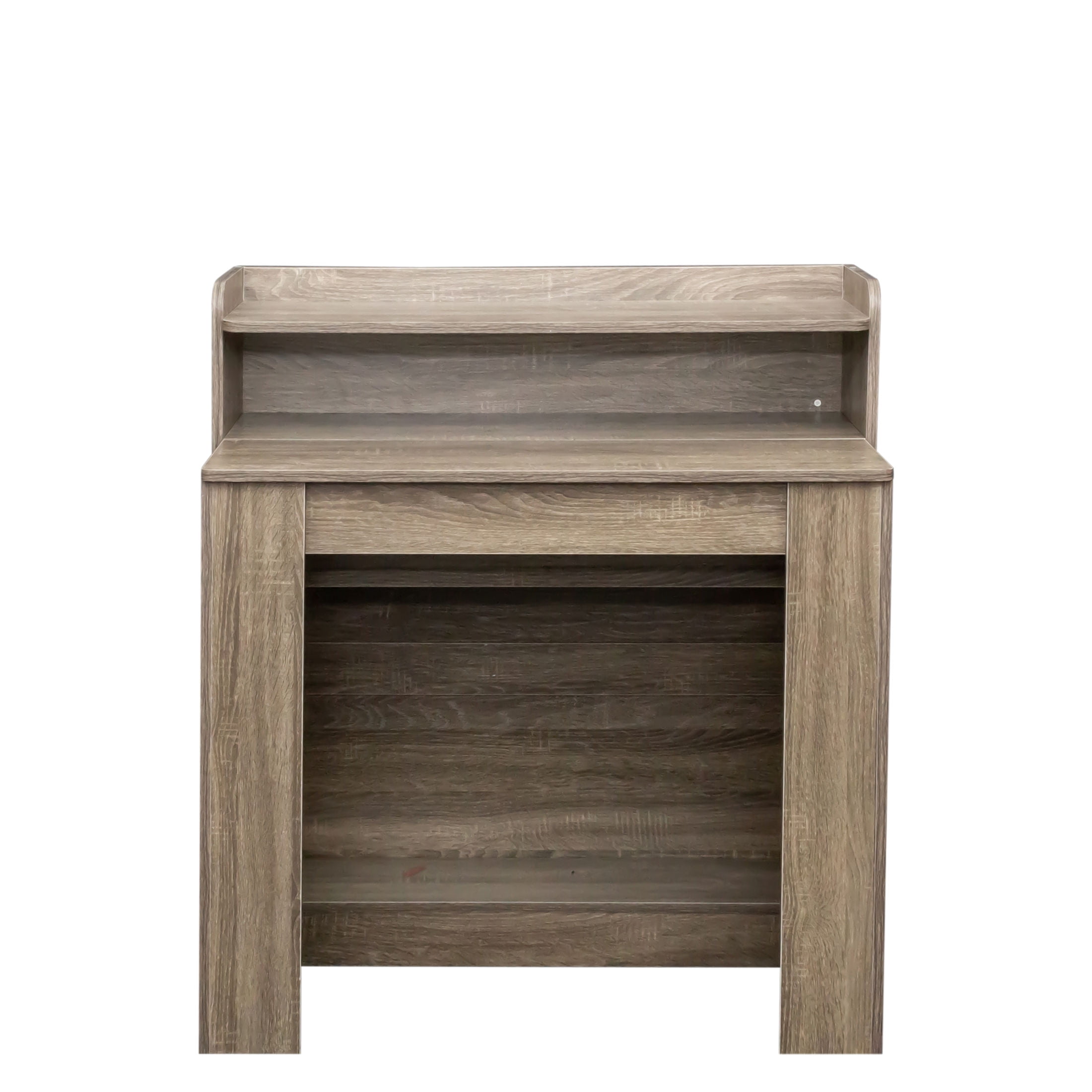 Noble House Modern Extendable Dining Table with Storage, Drop Leaf Sideboard Table for Small Spaces, Barnwood