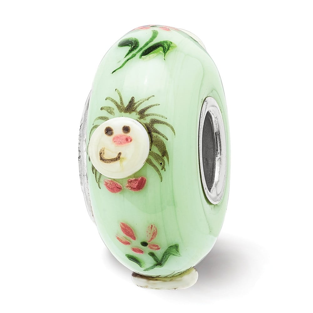 Ster.Silver Reflections Hand Painted Hattie Hedgehog Fenton Glass Bead; for Adults and Teens; for Women and Men