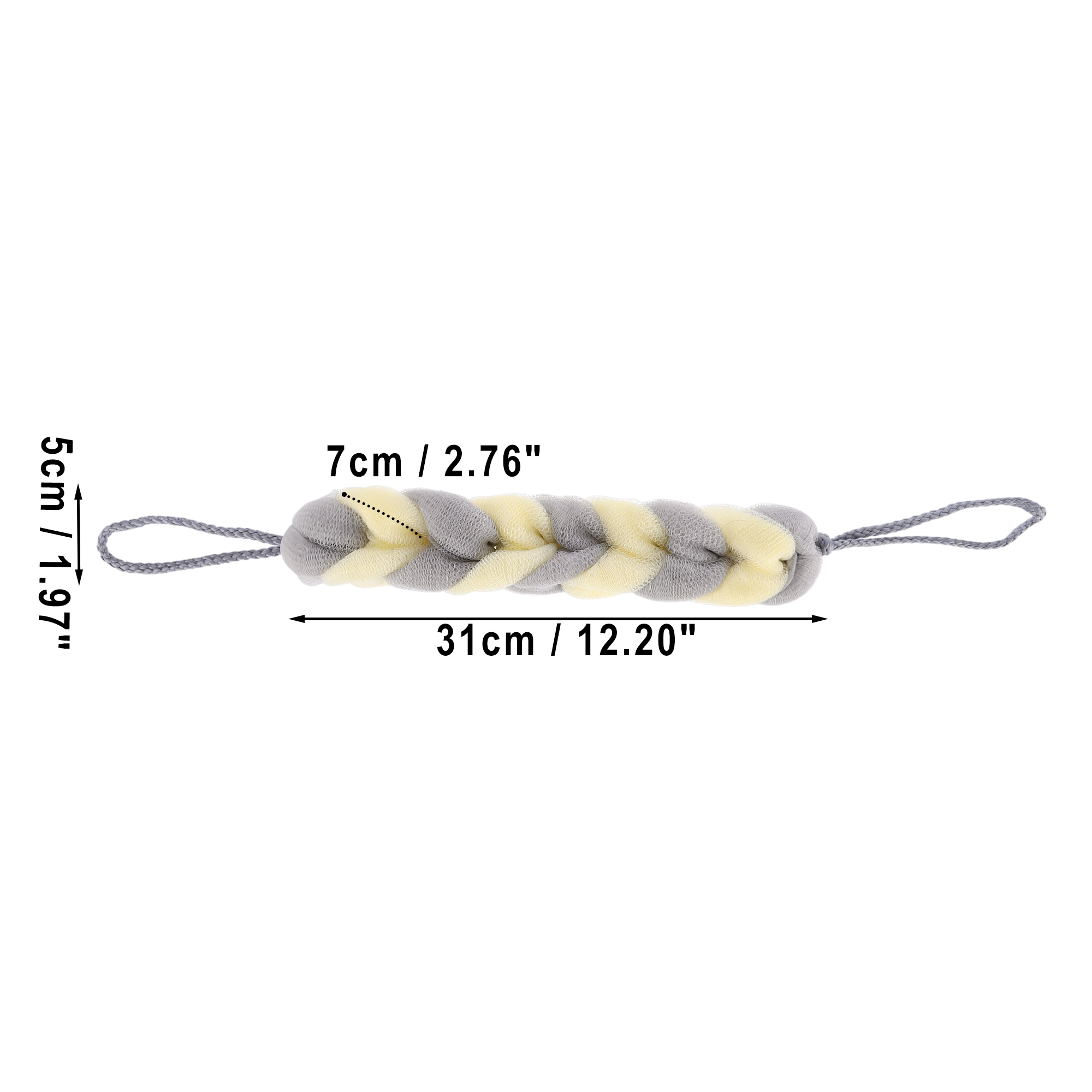 Unique Bargains Long Stretch Back Sponge Back Sponge 12.20"x2.76"x1.97" Beige, Gray
