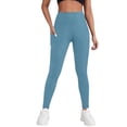 thumbnail image 4 of HKYNLAG Leggings for Women High Waisted Yoga Pants Stretch Casual Fitness Workout Running Ankle Legging Sky Blue L, 4 of 4