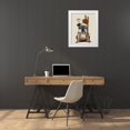 thumbnail image 3 of Fab Funky 26x32 White Modern Wood Framed Museum Art Print Titled - English Bulldog, Skiing, 3 of 4