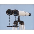 thumbnail image 3 of NauticalMart floor standing admiral's  bronze-white leather binoculars 62", 3 of 7