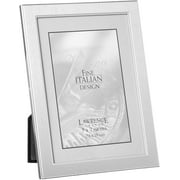 2-Tone Triple Opening Panel Picture Frame, 5 by 7-Inch, Brushed Silver Metal and Shiny Metal