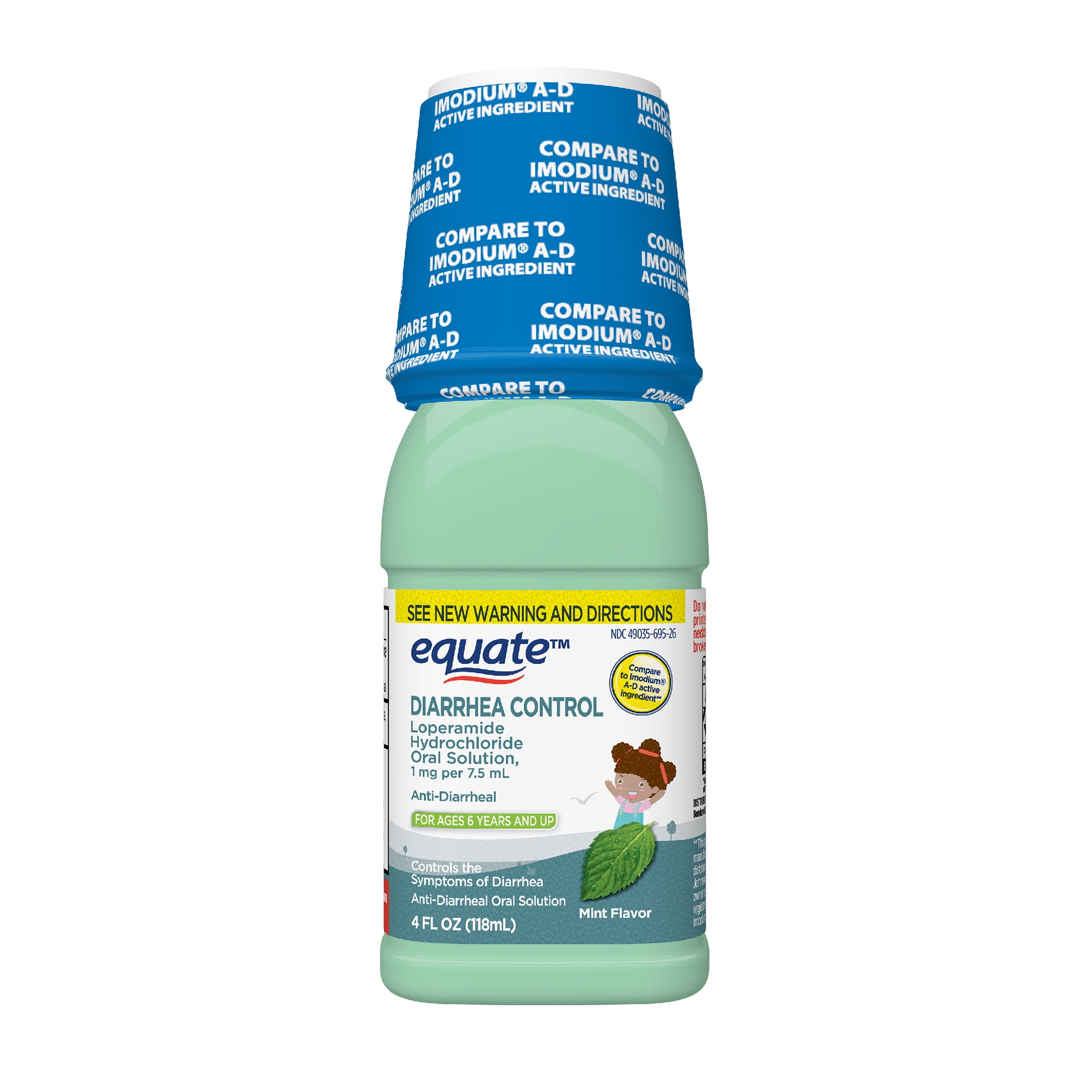 Equate Loperamide Hydrochloride Oral Solution, Mint, Anti-Diarrheal , 4 fl oz