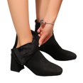thumbnail image 5 of Willtoo Women Faux Suede Square Toe Buckle Block Heel Ankle Boots, 5 of 6
