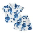 thumbnail image 3 of JCCXIN Boys Hawaii Outfit Sets 2Pcs Set Summer Flower Printed Beach Button Down Short Sleeve Lapel Shirt Tops + Shorts Kids Adorable Clothes Sets, 3 of 3