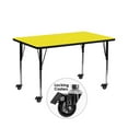 thumbnail image 2 of Flash Furniture Wren Mobile 24''W x 60''L Rectangular Yellow HP Laminate Activity Table - Standard Height Adjustable Legs, 2 of 3
