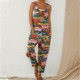 thumbnail image 2 of Mono Para Mujer de Moda de Verano Con Estampado de Algodón Y Lino Con Bolsillo, Informal, Sin Mangas, Con Tirantes Odeerbi ODB-4, 2 of 8