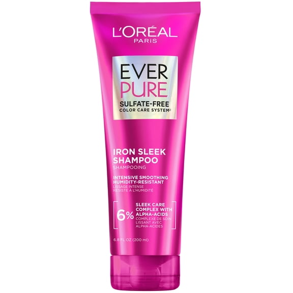 L'Oreal Paris EverPure Sulfate Free Iron Sleek Smoothing Shampoo, 6.8 fl oz