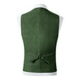 thumbnail image 4 of VBTAPA Men's Double-Breasted Suit Vest Business Casual Tops Herringbone Pattern Waistcoat for Wedding Tuxedos Green S, 4 of 7