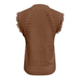 thumbnail image 4 of FUYUDY Women Shirts Knitted Sleeveless Sweater Vest Casual Crochet Tops Soft Summer Pullover Yarn Tank Blouse Versatile Female Solid Color Dailywear, 4 of 5
