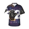 thumbnail image 1 of Fotbe 2025 Happy New Year 4 Camisa Hawaiana para Hombre Unisex – Camisa Casual de Verano con Botones de Manga Corta de Algodón y Lino,3X-Large, 1 of 7