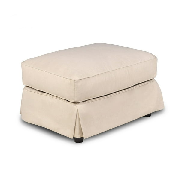 18" Tan Fabric Elegant Sunset Trading Horizon Slipcovered Comfortable Ottoman