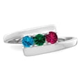 thumbnail image 5 of Sterling Silver Rhodium-plated Synthetic 3 Stone Mother's Ring, 5 of 7
