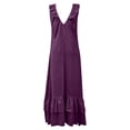 thumbnail image 4 of Ovbmpzd Maxi Summer Dresses for Women Shift Elegant Tiered Purple Dresses Sleeveless Casual V-Neck Dresses Summer Dresses,XL, 4 of 6