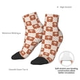 thumbnail image 6 of Rateoe Brown Palms Pattern Quarter Crew Socks,Toe Seamed Ankle Socks,Cotton Cushioned Breathable Athletic Crew Sports Socks, 6 of 7