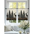 thumbnail image 5 of Sheer Curtains 45 Inches Long, Rustic Nature Tree Retro Deer Silhouette Light Filtering Window Curtains for Living Room/Bedroom, Forest Elk Rod Pocket Voile Sheer Curtain Drapes, 52"Wx45"L, 2 Panels, 5 of 9