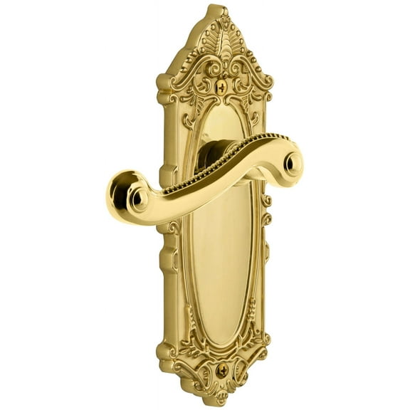 Grandeur Gvcnew_Prv_238 Grande Victorian Solid Brass Rose Right Handed Privacy Door Lever
