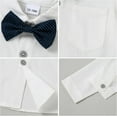 thumbnail image 4 of CARETOO Toddler Baby Boy Clothes Suit 5Pcs Gentleman Wedding Outfit Dress Shirt+Vest+Bow Tie+Suspender Pant Formal Set 12M-5T, 4 of 7