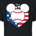 thumbnail image 3 of Disney - Americana - Mickey Baseball Flag Diamond - Juniors Cropped Cotton Blend T-Shirt, 3 of 5