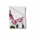 thumbnail image 2 of Floral Soft Flannel Fleece Throw Blanket, Garden Flowers Roses Buds Leaves Hand Drawn Sketchy Image Art, Cozy Plush for Indoor and Outdoor Use, 50" x 70", Pale Pink Hot Pink, by Ambesonne, 2 of 6