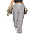 thumbnail image 6 of Ecqkame Cargo Pants for Women Solid Elastic Waist Work Long Pants with Multiple Pockets Outdoor Hiking Daily Casual Trousers Gray XXL, 6 of 9