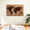 thumbnail image 3 of Elephant Stock Branded Wood World Map Wall Art - Horizontal Canvas Wall Art - Living Room Wall Decor - Map Canvas - Brown And Beige Decor - 12" x 8", 3 of 8