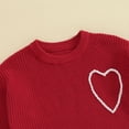 thumbnail image 5 of Bagilaanoe Toddler Baby Girl Valentine’s Day Clothes Knitted Sweater Long Sleeve Heart Embroidery Pullover 6M 9M 12M 18M 24M 3T Kids Warm Jumpers Tops Loose Knitwear, 5 of 7