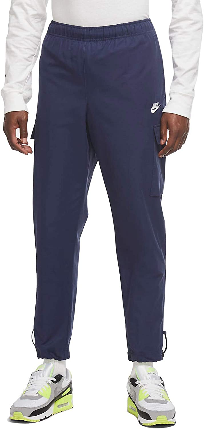Nike Mens Sportswear Woven Cargo Track Pants Midnight Navy/White Small