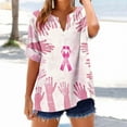 thumbnail image 2 of Vestidos Casuales Para Mujer, Blusas De Mujer De Moda Camiseta holgada de verano de manga corta con cuello en V y botones para mujer, 2 of 4
