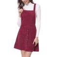 thumbnail image 3 of Allegra K Women's Straps A-Line Corduroy Mini Pinafore Overalls Skirt, 3 of 9