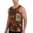 thumbnail image 2 of Haiem Log Cabin Inside Men Workout Tank Top Gym Bodybuilding Sleeveless Muscle T Shirts Athletic Tank Breathable Workout Shirt-Small, 2 of 9