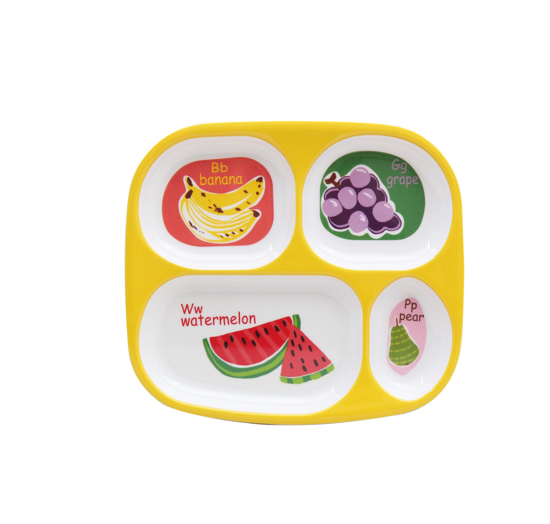 Mainstays Kids 4-Pack Melamine Divided Plates, ABC's of Health - image 3 of 6