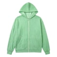 thumbnail image 4 of Edvintorg Outerwear for Women Solid Color Long Sleeve Zip up Casual Jacket Hooded Coat with Pocket Woman Clothes Green S-2XL, 4 of 8