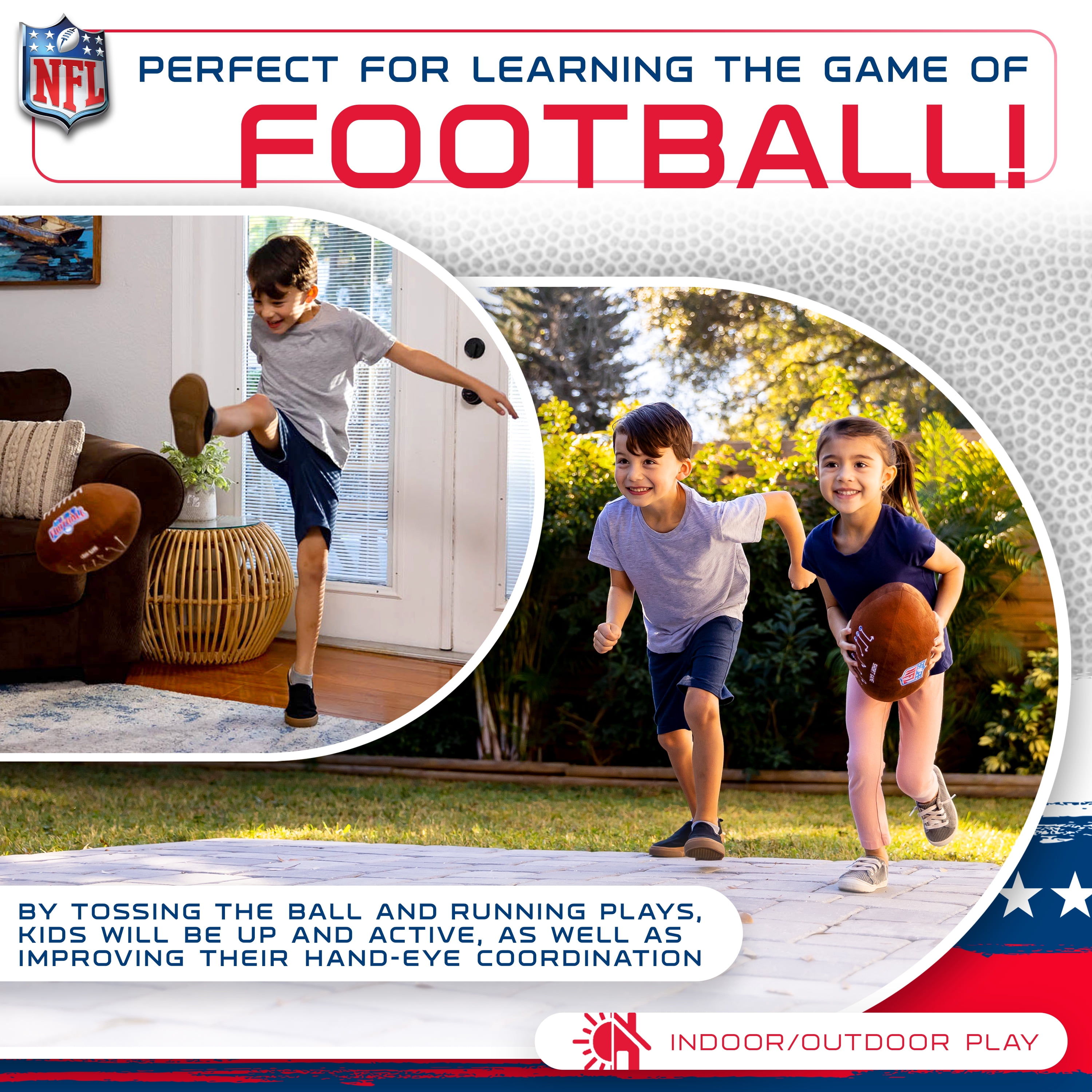Franklin Sports Kids Soft Plush Football - NFL MyFirst Football Stuffed Football Plush Toy for Kids - Toy Football + Stuffed Plush - Fun Kids Toy + Football Room Decoration - 12"