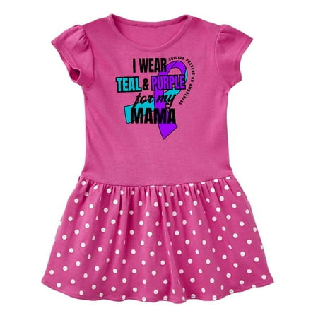

Inktastic Suicide Prevention I Wear Teal and Purple for My Mama Gift Baby Girl Dress